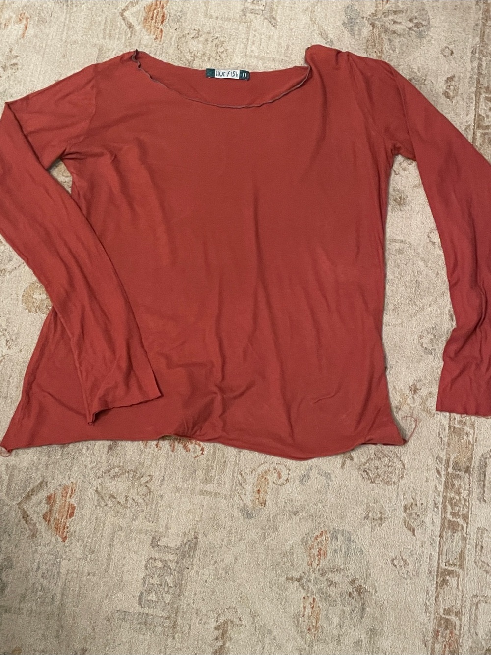 Blue Fish Rust Long-Sleeve Women's Top size 2